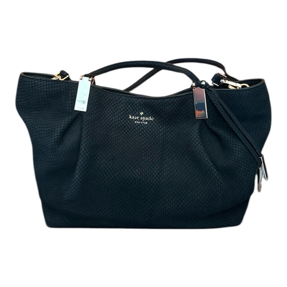 Kate spade purse handbag black reptile
